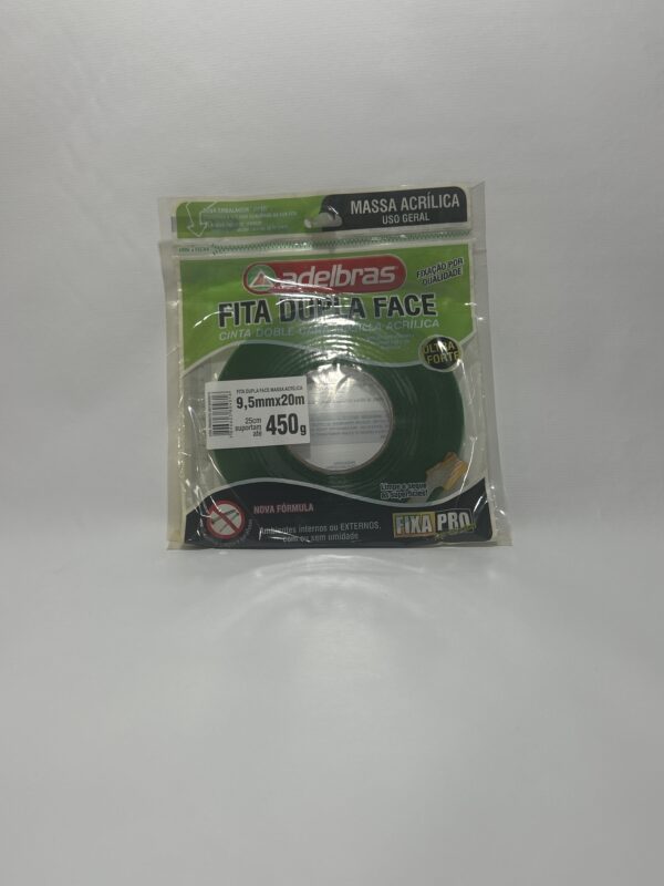 Fita Dupla Face Massa Acrilica 12mm x 20mt ADELBRAS