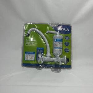 Torneira Bica Móvel Cozinha Parede C/ Filtro ABS Branca VIQUA